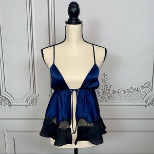 Victoria’s Secret Dark Blue & Black Lace 2 Piece Set | Size M